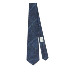 Etro Men Silk Jacquard Tie With Arnica Motif